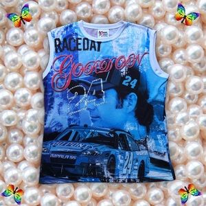 🏁NASCAR Photograph Collage Print Rhinestone Top🏁